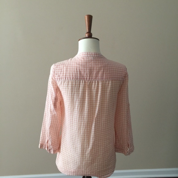 LC Lauren-Conrad-Top-Soft-Peach-Pink-Gingham - Picture 5 of 8